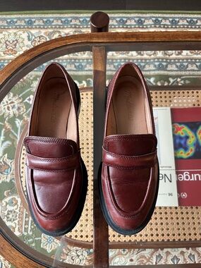 Madewell Women’s Wine Leather Penny Loafers
